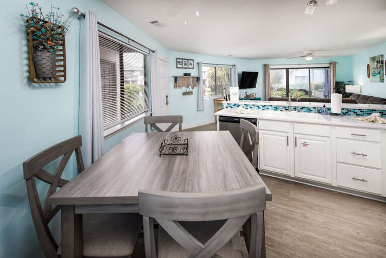 Dining table with seating for four