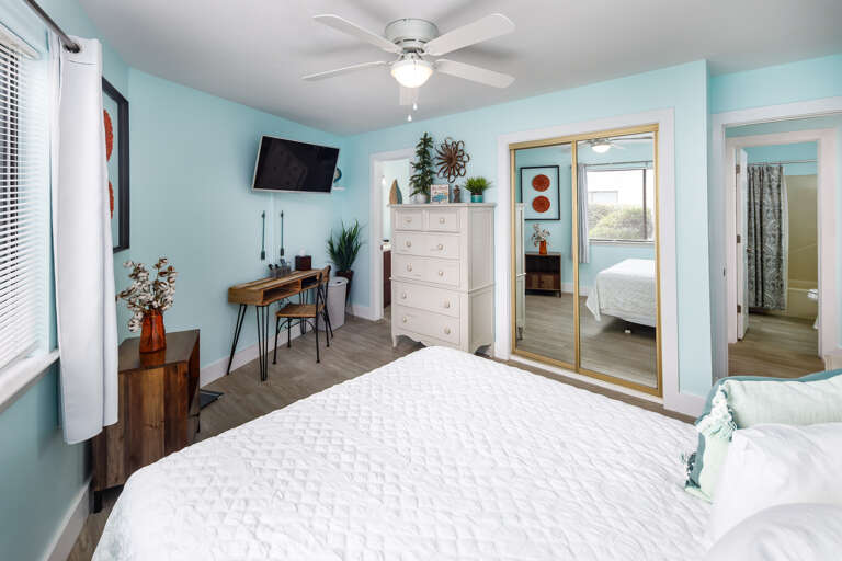 Master bedroom with TV