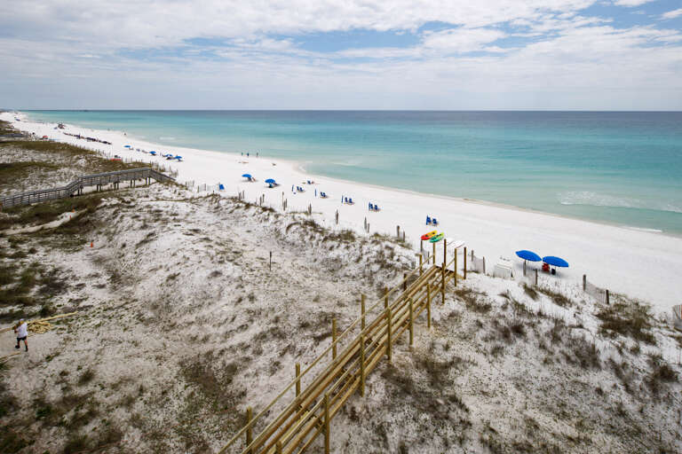 Balcony view of the beach access Balcony view of the beach access