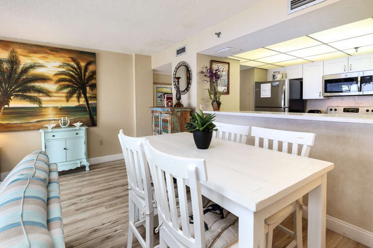 Dining table with seating for four