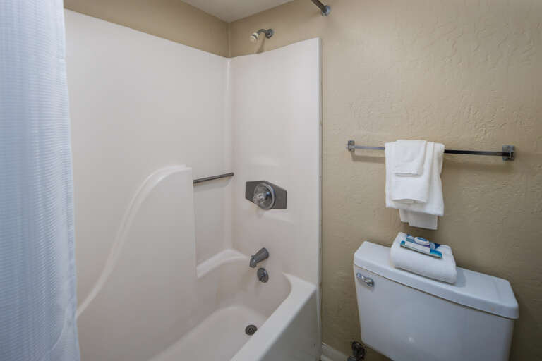 Shower/tub combo in the master bathroom