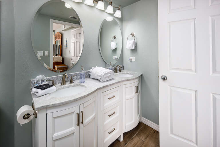 Master bathroom with double vanities
