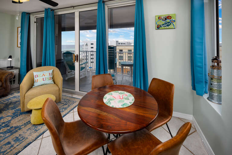 Dining table with seating for four