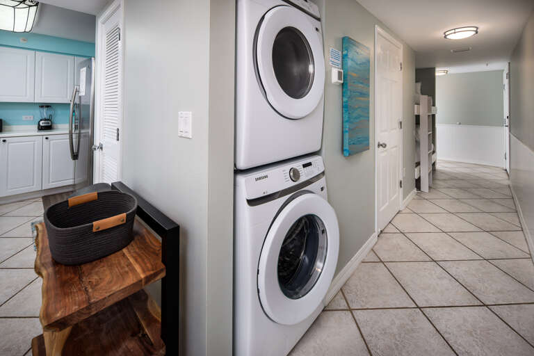 Full size stackable washer and dryer