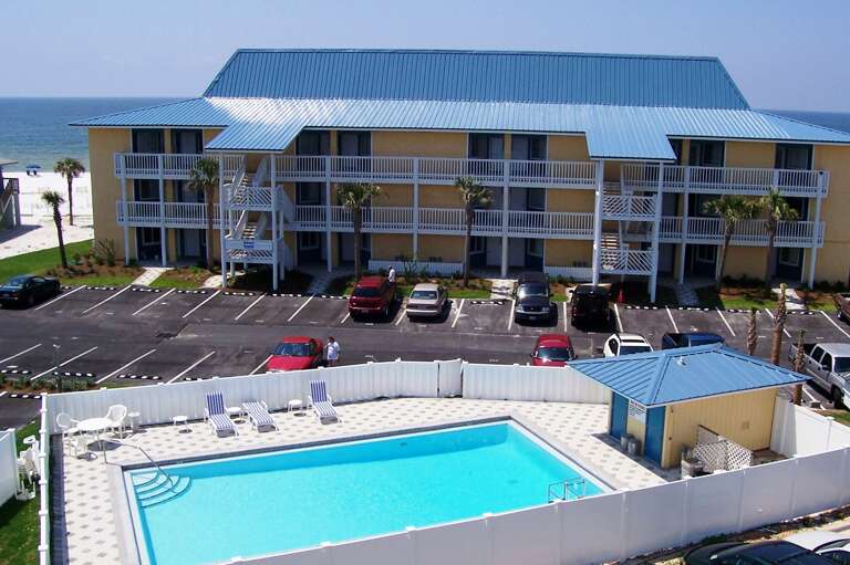 Front facade with swimming pool