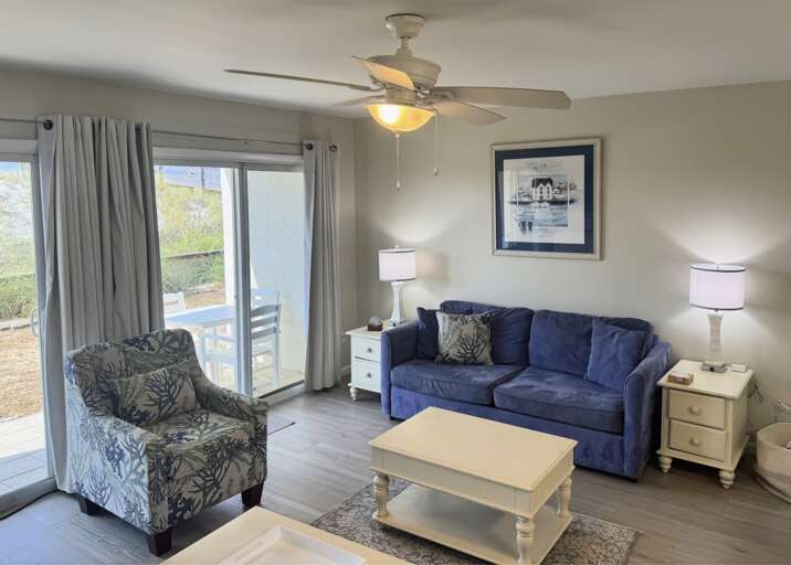 Living room with two queen size sleeper sofas