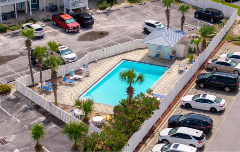 Aerial view swimming pool