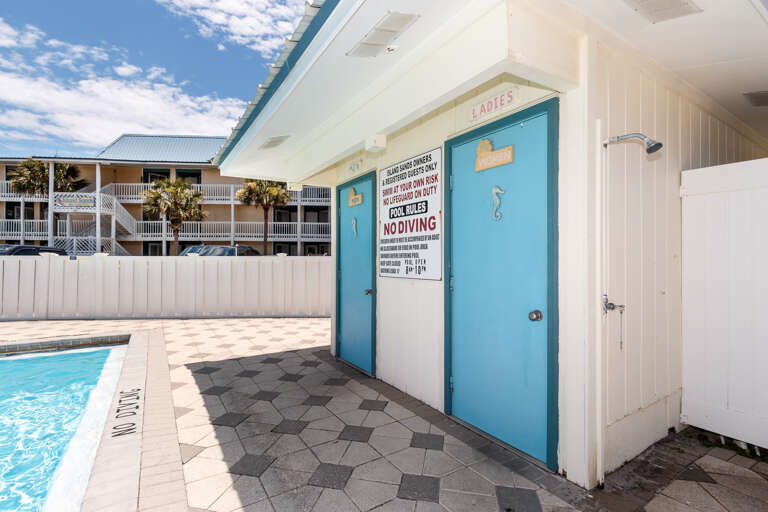 Swimming pool restrooms