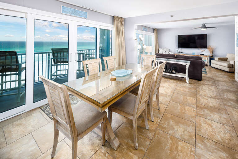 Dining table with seating for six