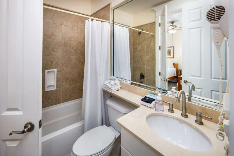 Second floor third full size bathroom with shower/tub combo