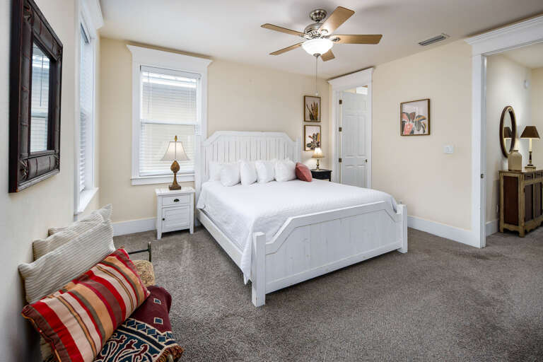 Second floor master bedroom with king size bed