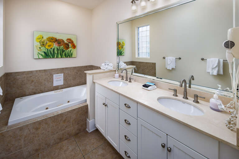 Master bathroom with double sinks