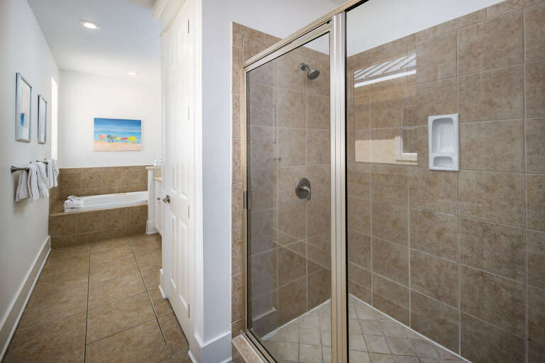 Second floor master bathroom with walk-in shower Second floor master bathroom with walk-in shower