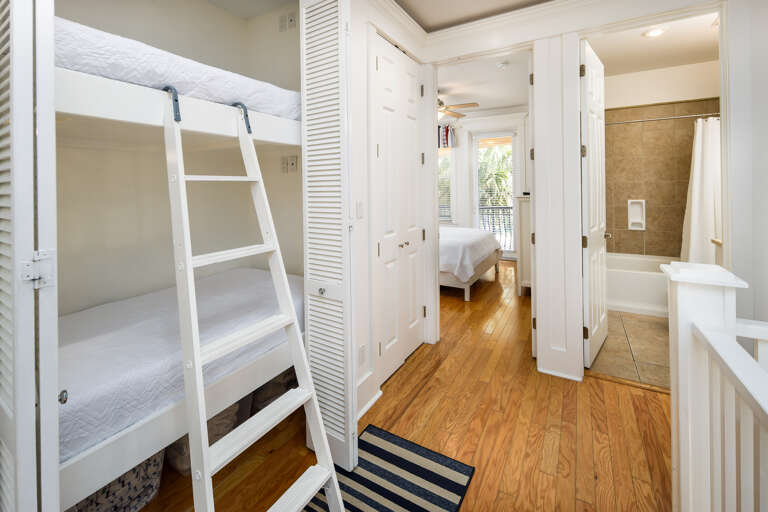 Second floor twin size bunk beds in the hallway Second floor twin size bunk beds in the hallway