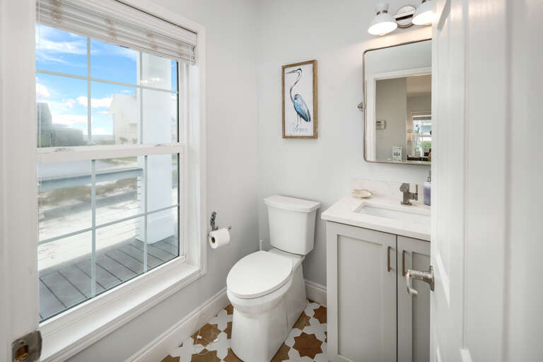 Half bathroom on the first level