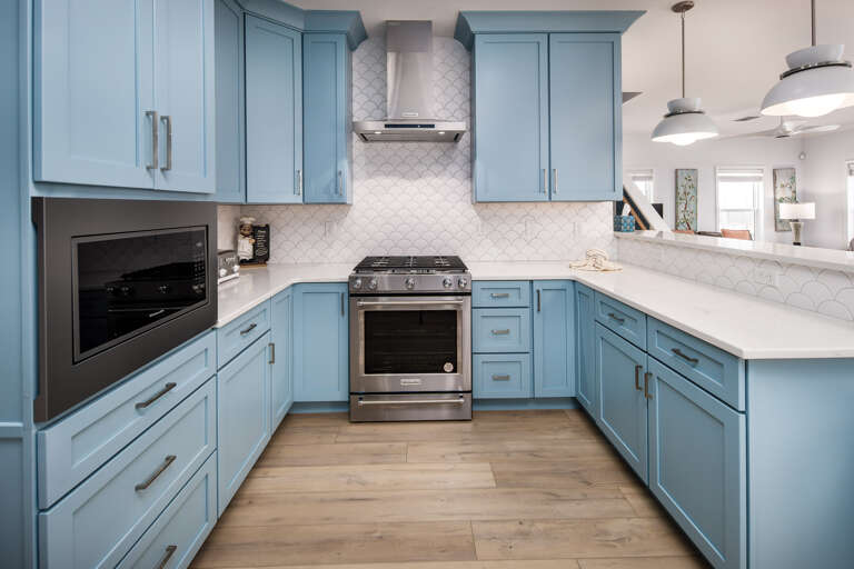 Fully stocked kitchen on the first level