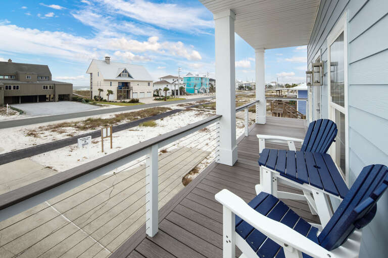 First level balcony with street views