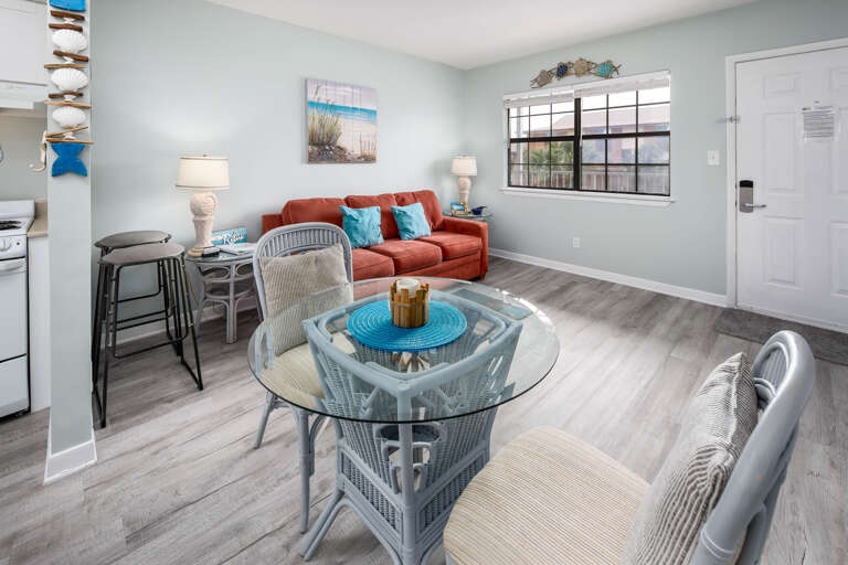 Dining opens to living room