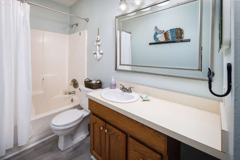 Full bathroom with tub/ shower combo