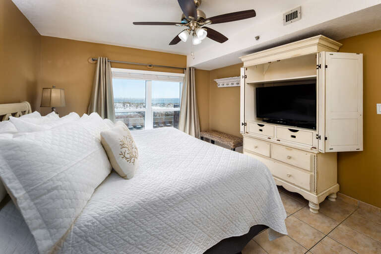 Enjoy the fantastic views while watching TV in the master bedroom