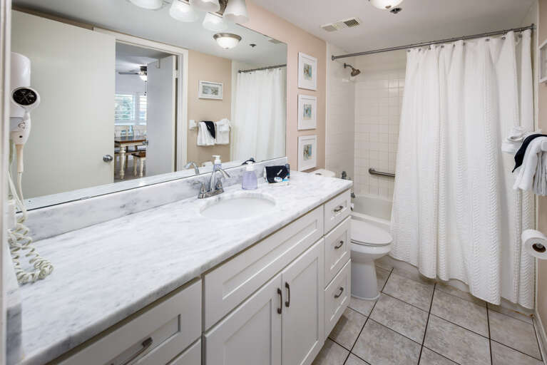 The guest bathroom has a ton of counterspace The guest bathroom has a ton of counterspace