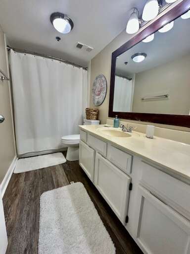 Master bathroom with shower/tub combo