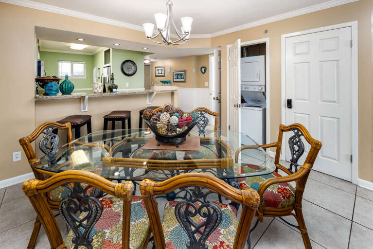 Dining table with seating for six