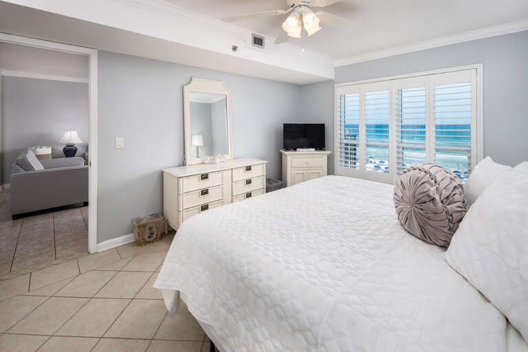 Enjoy the views while watching TV in the master bedroom