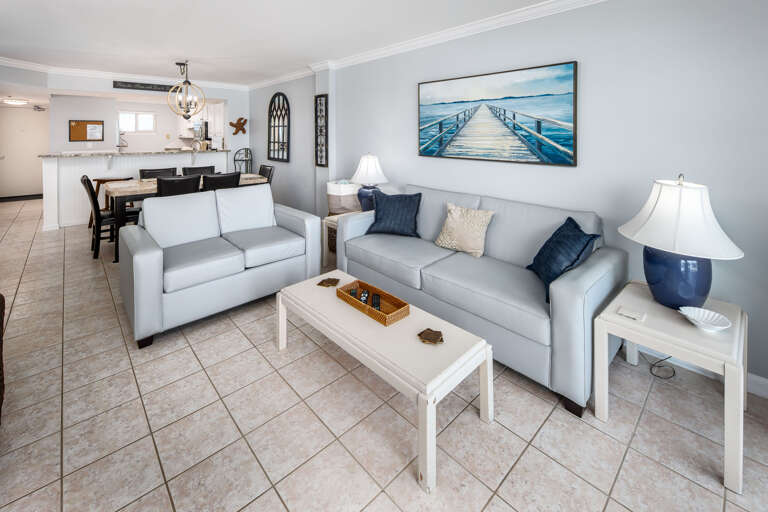 The large living room has plenty of room for the whole family