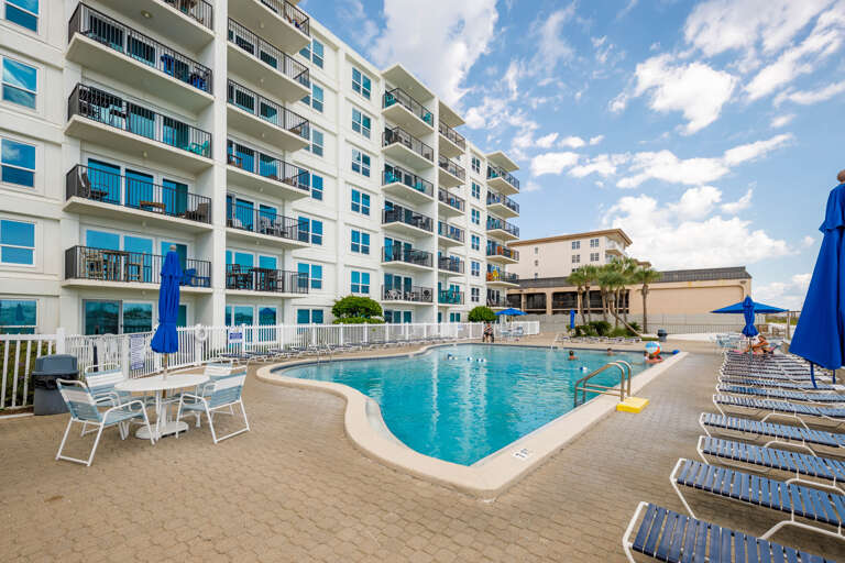 Sea Oats beach side swimming pool deck