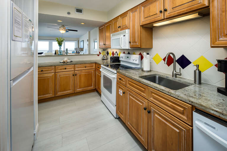 Cook a meal together in the large fully stocked kitchen