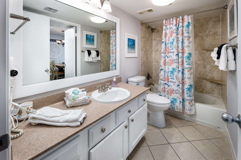 Guest bathroom with plenty of counterspace Guest bathroom with plenty of counterspace