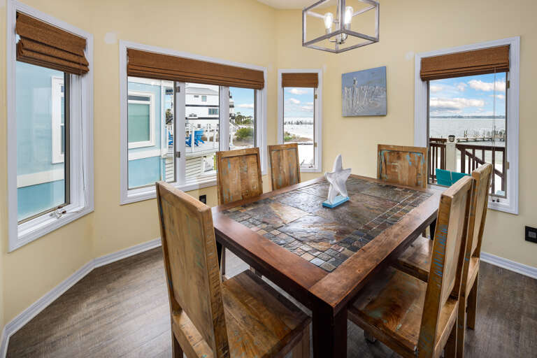 Dining table with seating for six