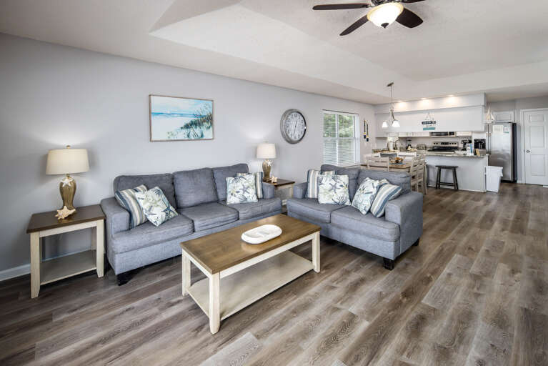 Side A Living room with queen size sleeper sofa