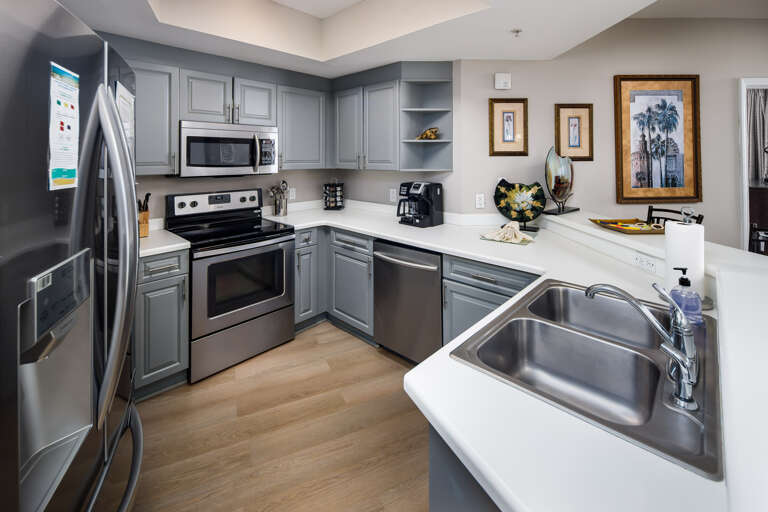 Fully stocked kitchen