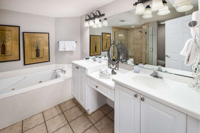 Master bathroom with double vanities