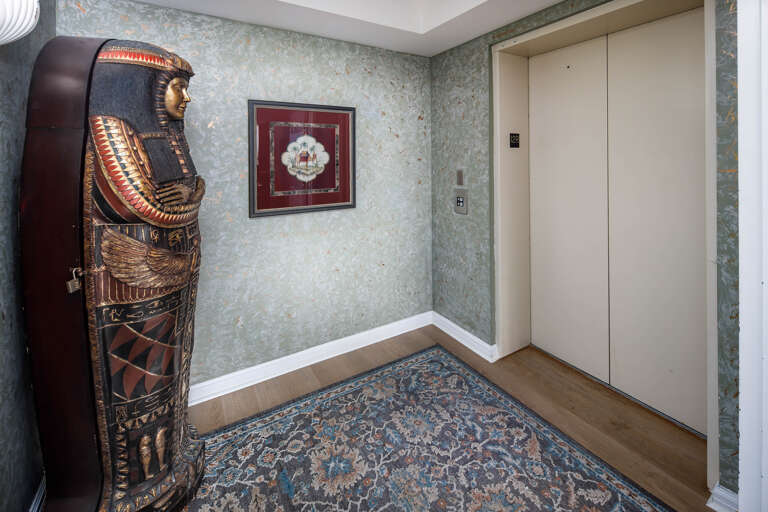 Private elevator opens up into the condo foyer