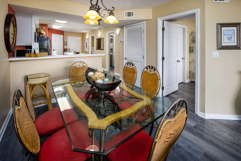 Dining table with seating for six