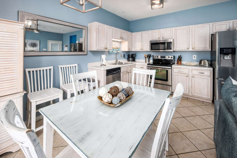 Dining table with seating for six