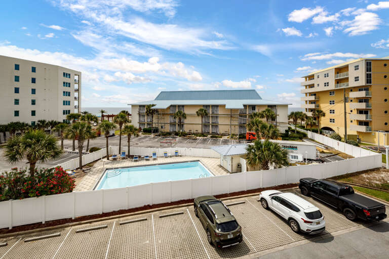 Balcony views facing the beach from the kitchen
