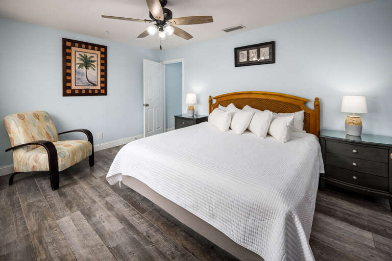 Second floor master bedroom with king size bed