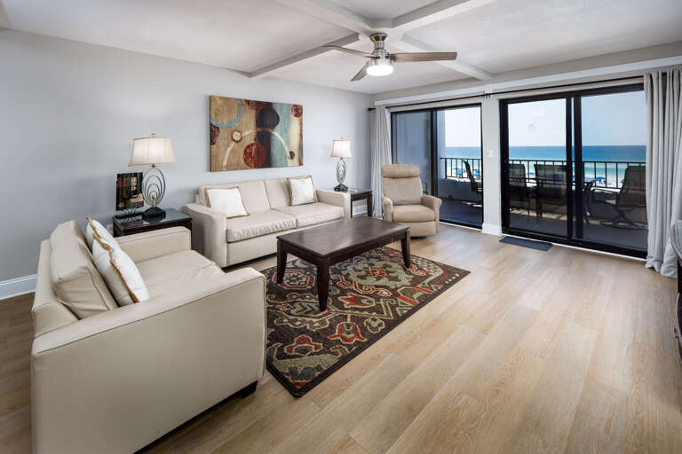 Living room with queen size sleeper sofa