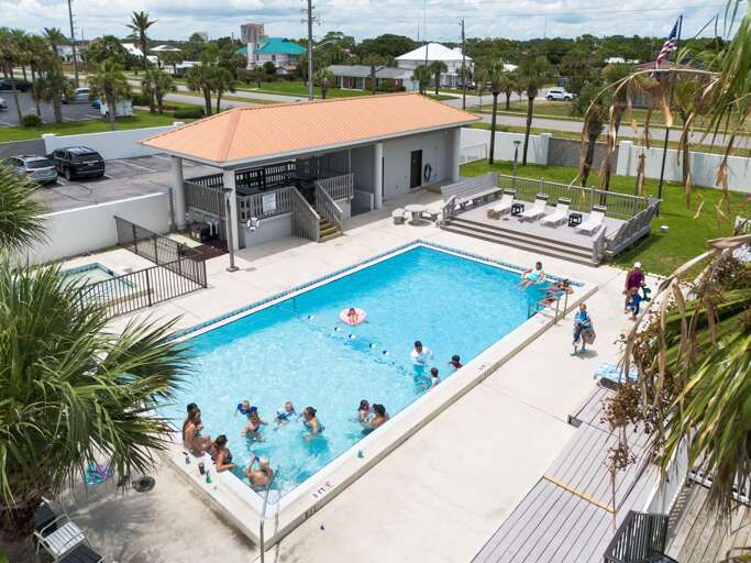 Swimming pool with pool deck Swimming pool with pool deck