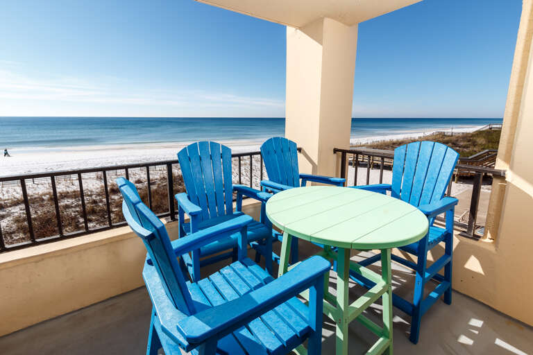 Private balcony with gulf front views