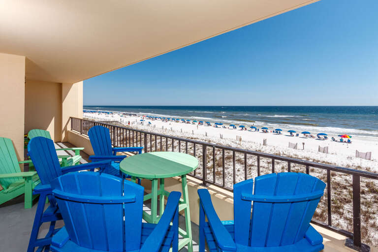 Private balcony with gulf front views