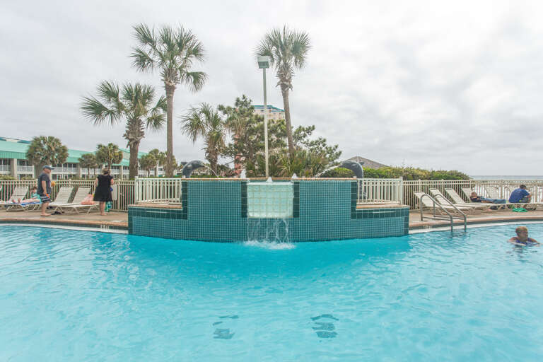 Waterfall pool feature Waterfall pool feature