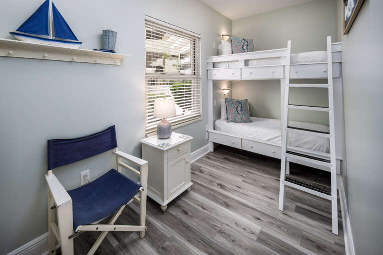 Third bedroom with twin size bunk beds