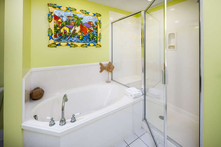 Second full size bathroom with walk-in shower and soaking tub Second full size bathroom with walk-in shower and soaking tub