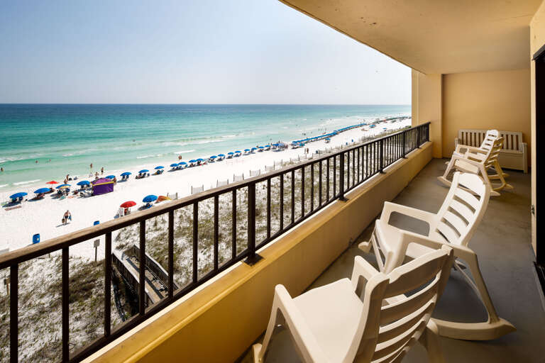 View of the beach from balcony