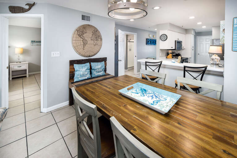 Dining table with seating for four Dining table with seating for four